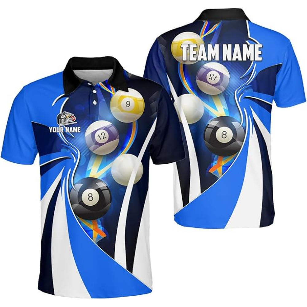 Custom Team Green Billiard Polo Shirt Mens, Custom Pool Billiard Shirts BIZ0131