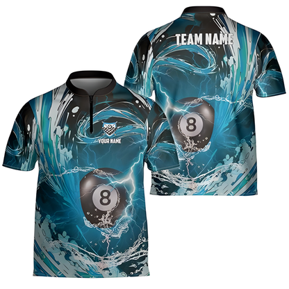 Custom Blue Wave Thunder Billiard Team Jersey For Men, Custom  Billiard Shirts BIZ0145