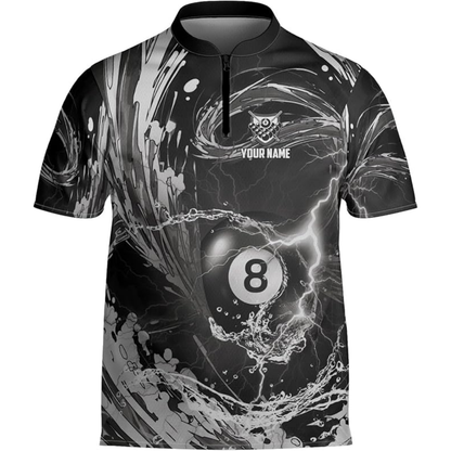 Custom Blue Wave Thunder Billiard Team Jersey For Men, Custom  Billiard Shirts BIZ0145