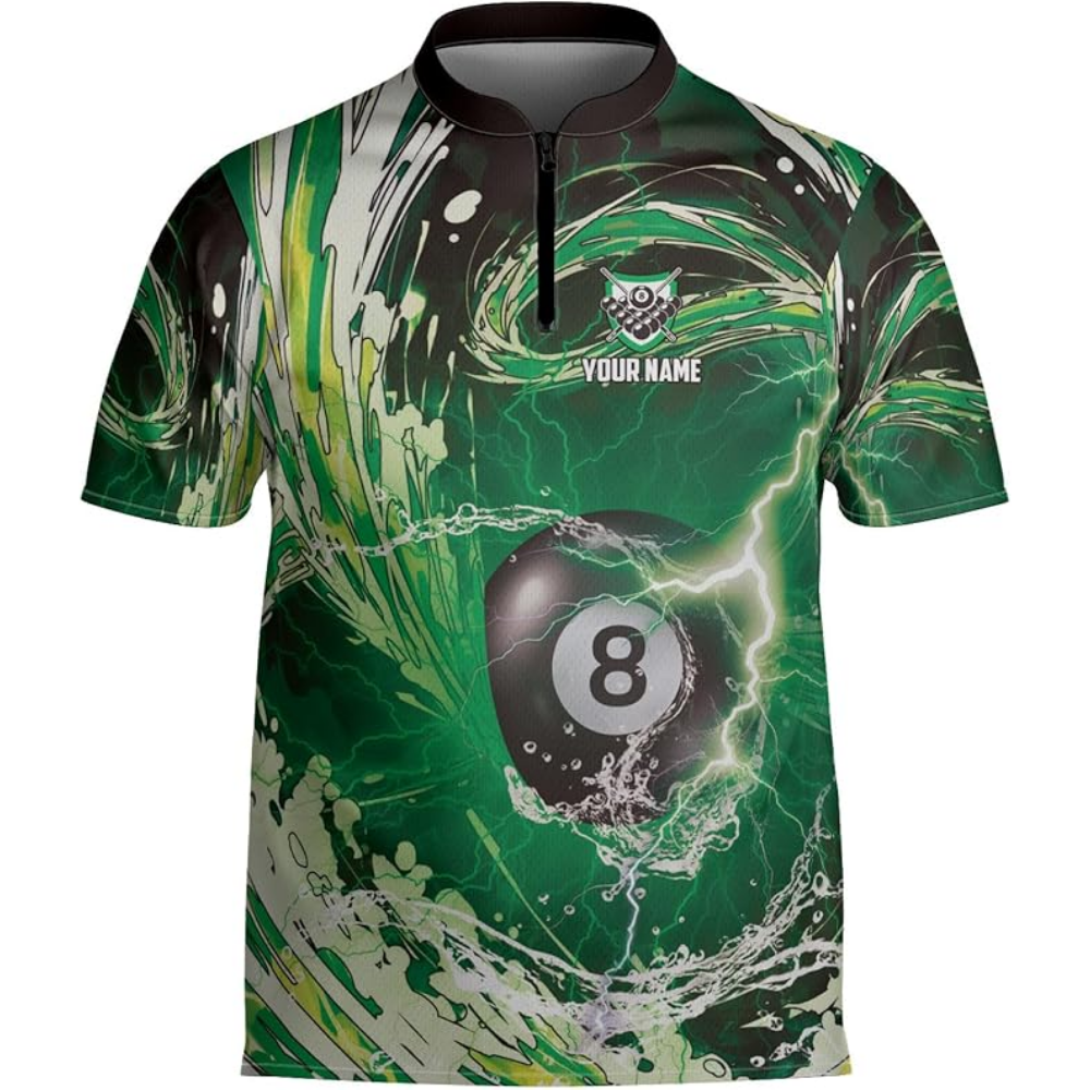 Custom Blue Wave Thunder Billiard Team Jersey For Men, Custom  Billiard Shirts BIZ0145
