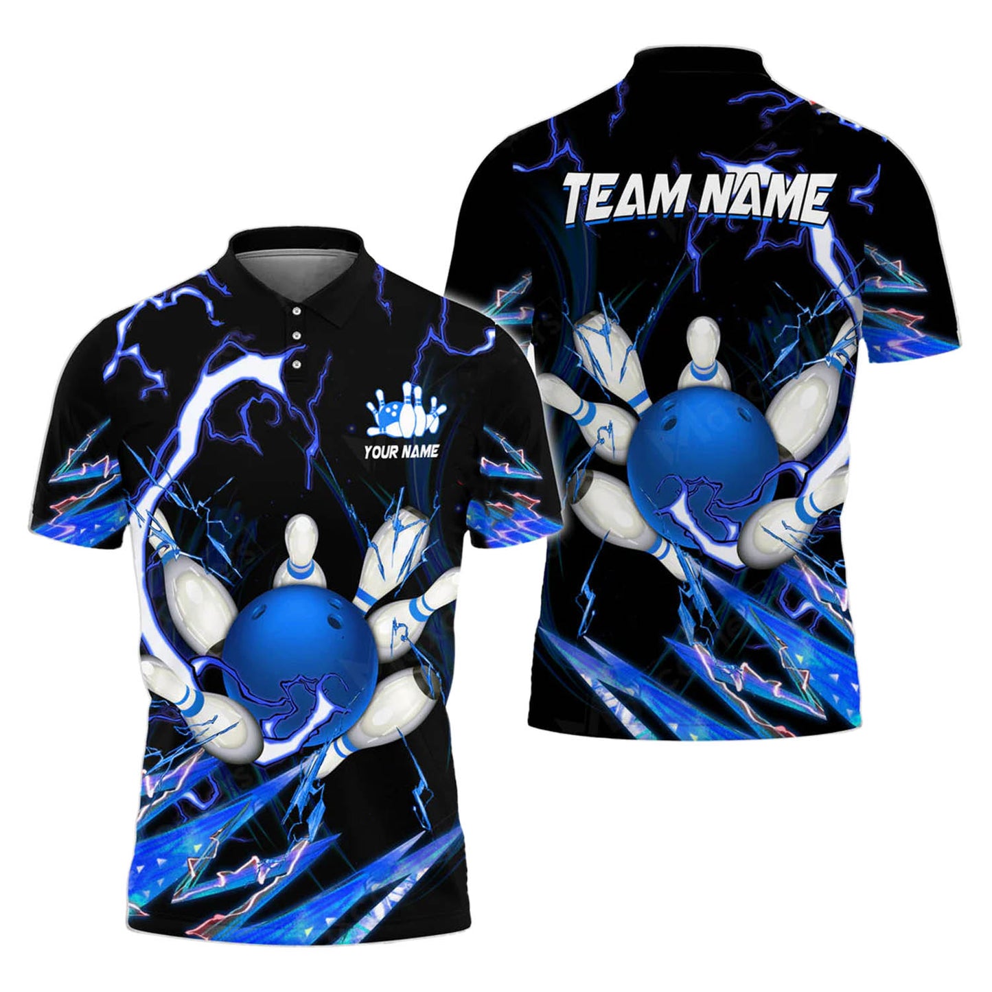 Custom Flame Bowling Polo Team Shirts BO0096