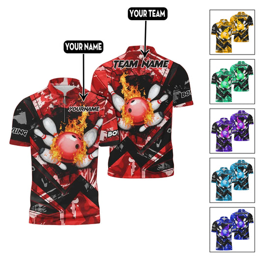 Custom Flame Bowling Jersey For Team BO0231