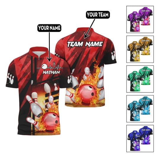 Custom Flame Bowling Jersey For Team BO0232