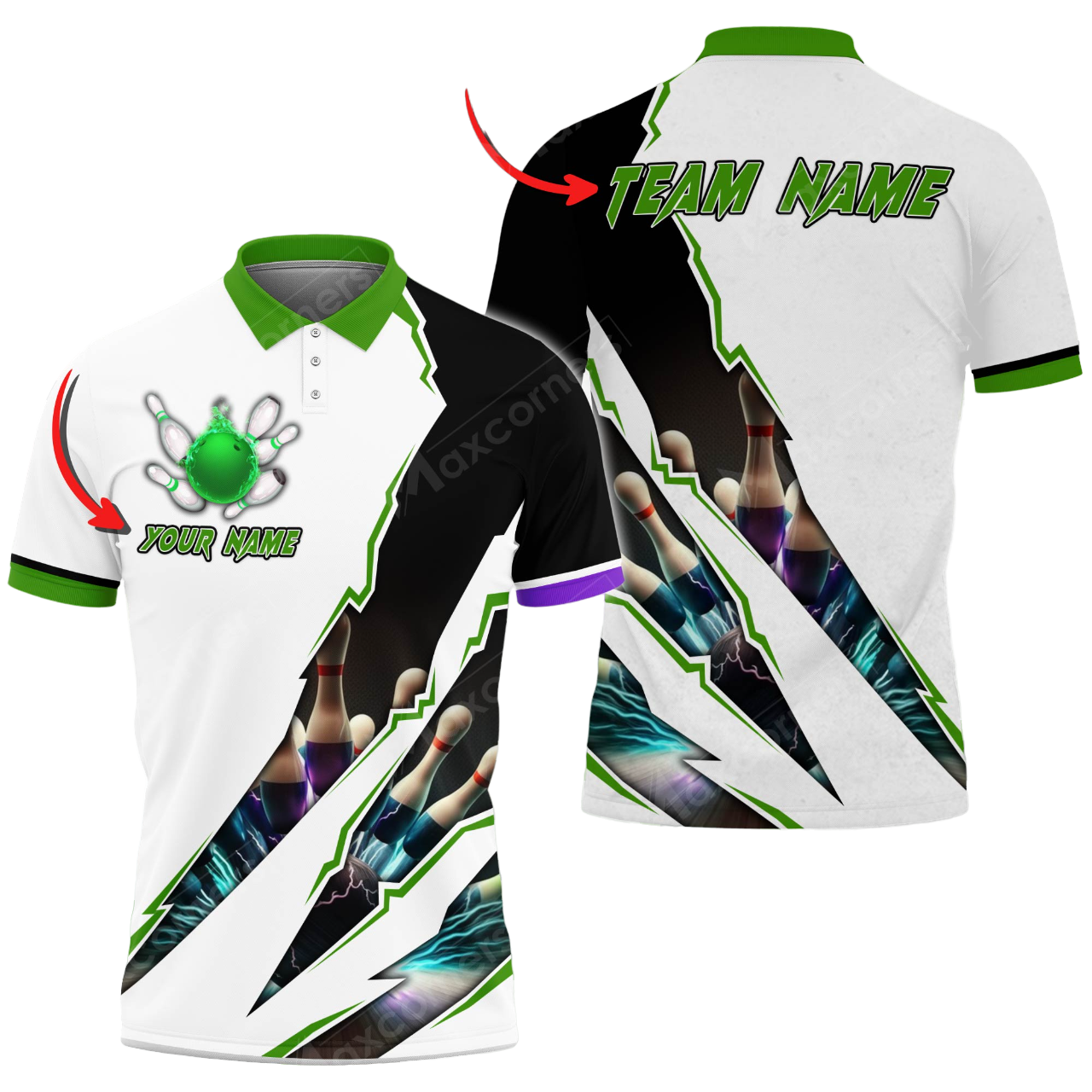 Custom Bowling Polo Shirts For Team BO0339
