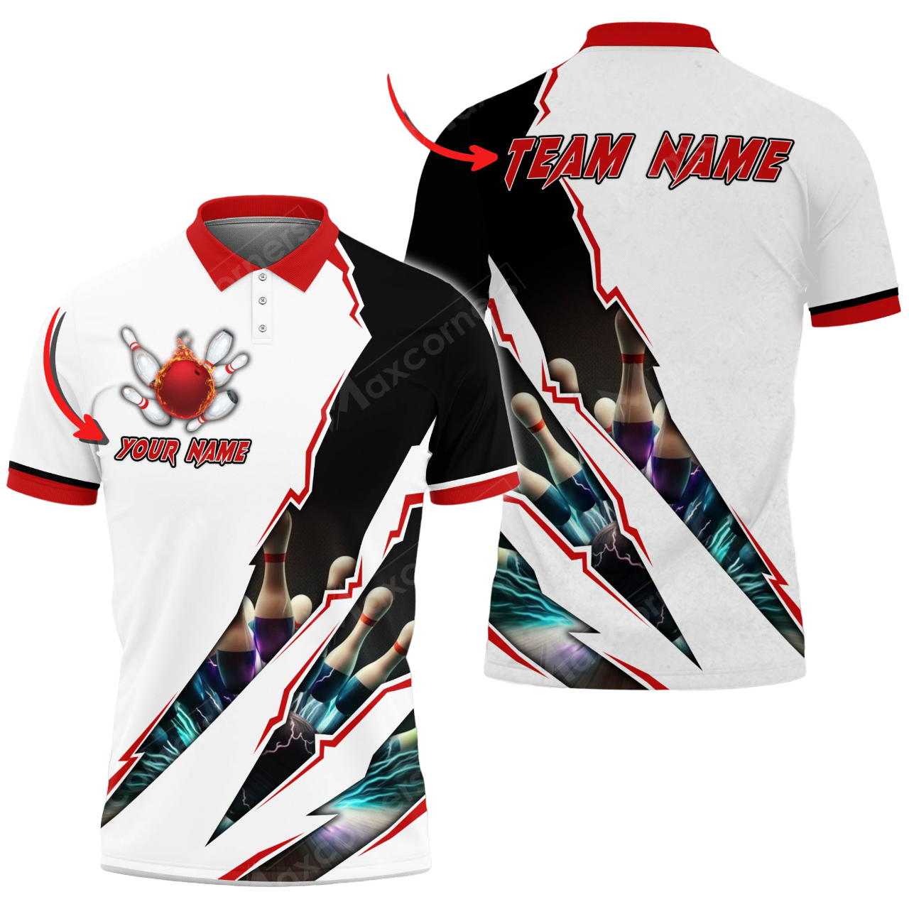 Custom Bowling Polo Shirts For Team BO0339