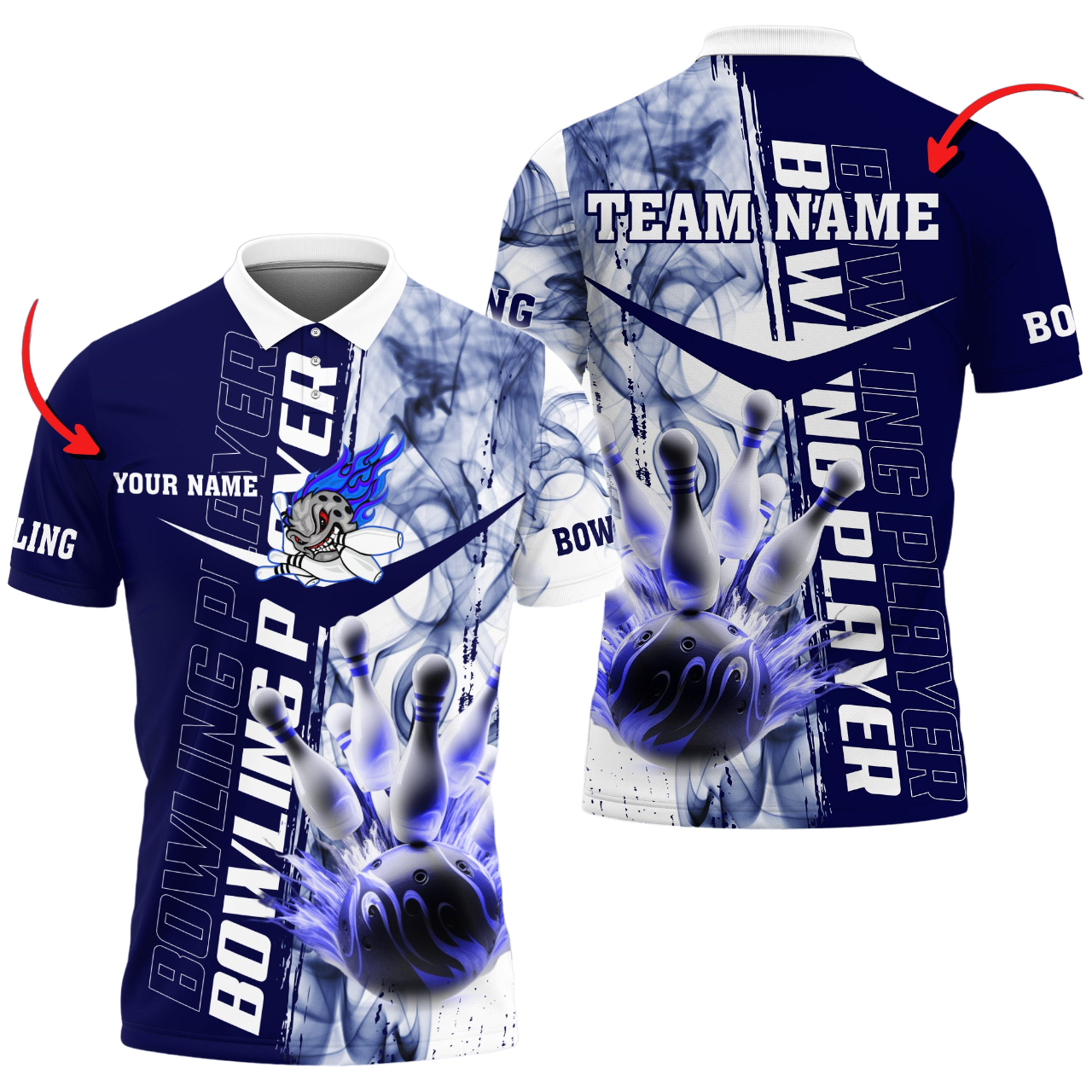 Custom Bowling Polo Shirts For Team BO0342