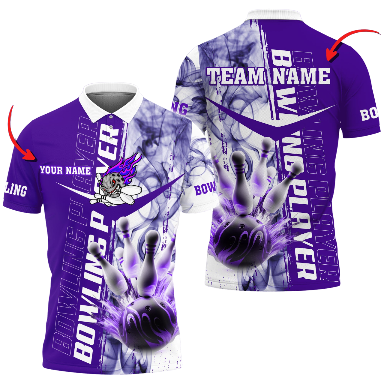 Custom Bowling Polo Shirts For Team BO0342