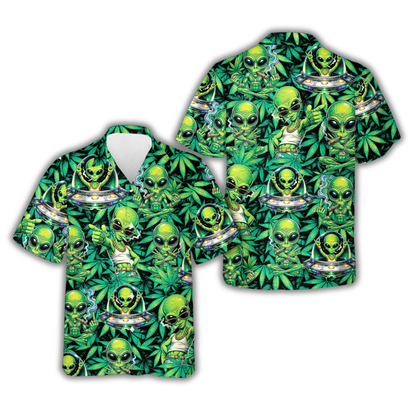Funny Alien Tropical Hawaiian Shirt For Men, Aline Space Hawaiian Shirt HE0831