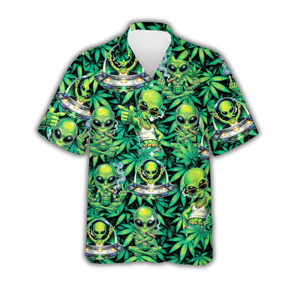 Funny Alien Tropical Hawaiian Shirt For Men, Aline Space Hawaiian Shirt HE0831