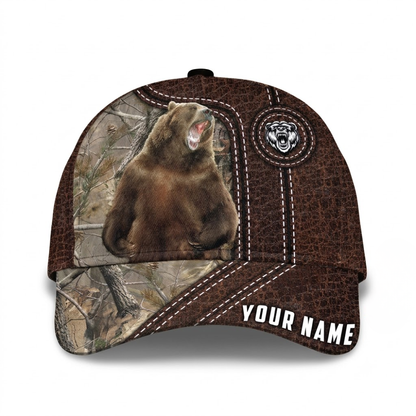 Custom Bear Hunting Baseball Cap With Name, Personalized Name Bear Hunter Cap CP0769
