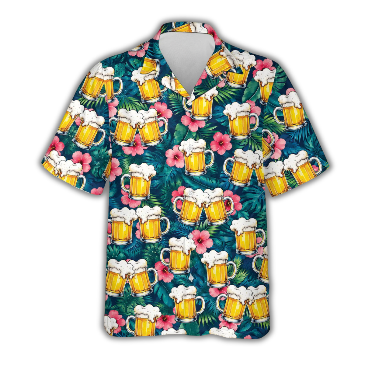 Beer Mugs Tropical Hawaiian Shirt For Men, Beer Lover Hawaiian Shirt HE0832