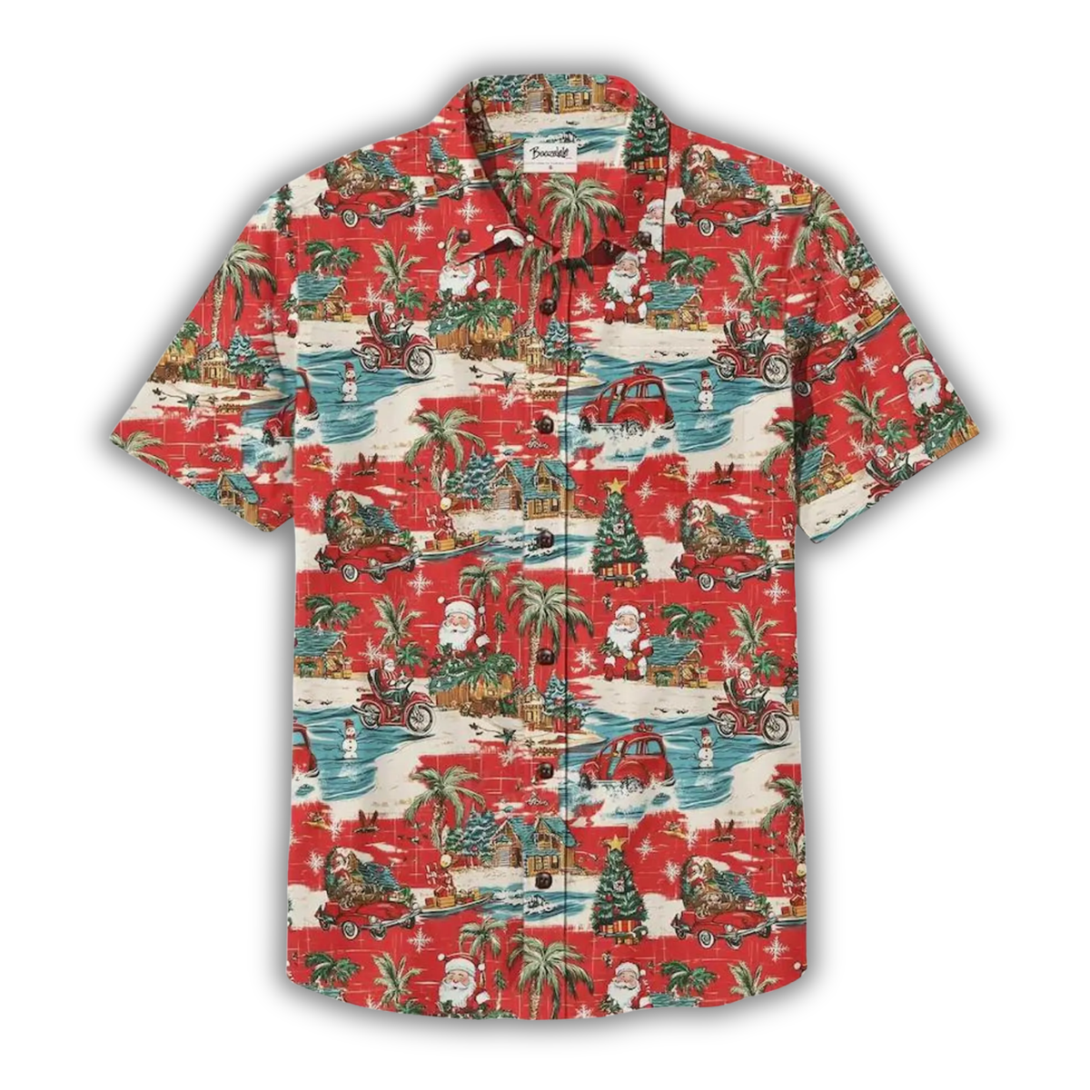 Santa Tropical Retro Hawaiian Shirt For Men Women, Christmas Red Hawaiian Shirt HE0843