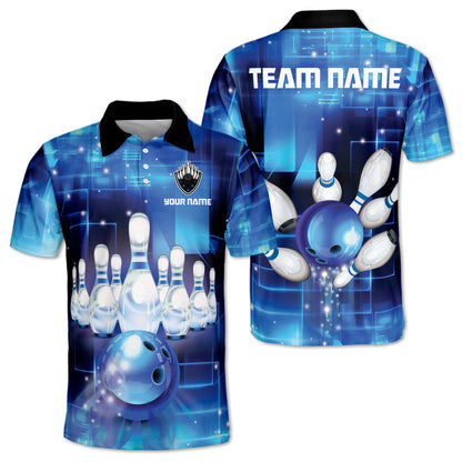 Custom Team Mens Pink Bowling Polo Shirt, Custom Bowling Team Shirts BZ0074