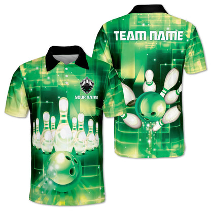 Custom Team Mens Pink Bowling Polo Shirt, Custom Bowling Team Shirts BZ0074