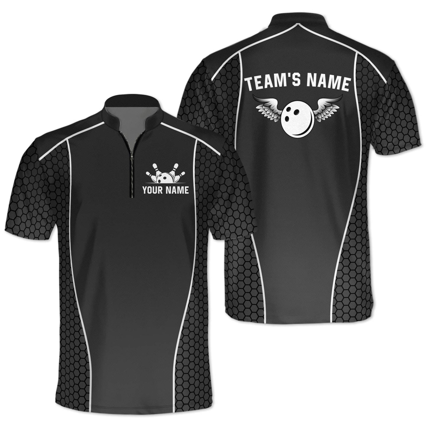 Custom Team Blue Bowling Jerseys Shirt For Men, Custom Bowling Team Shirts BM0303