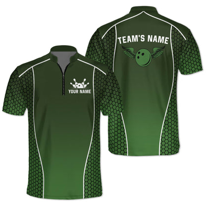 Custom Team Blue Bowling Jerseys Shirt For Men, Custom Bowling Team Shirts BM0303