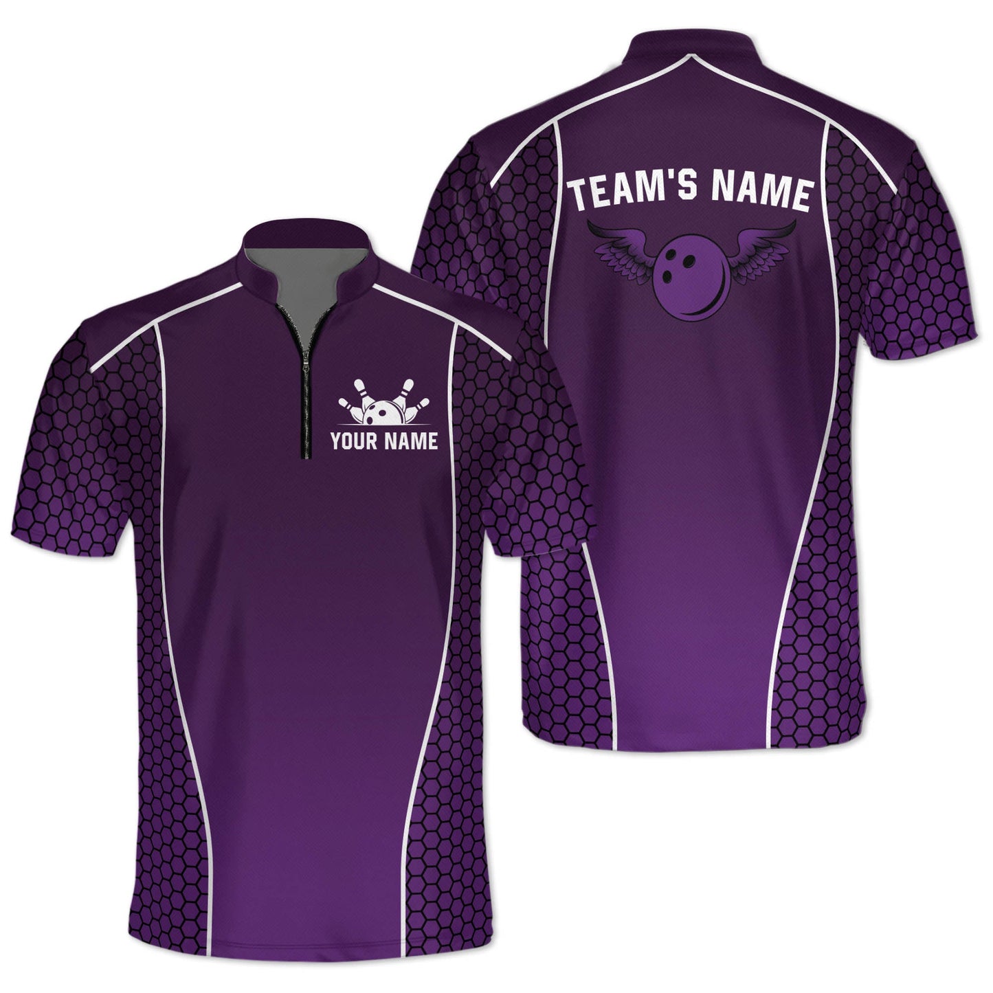 Custom Team Blue Bowling Jerseys Shirt For Men, Custom Bowling Team Shirts BM0303