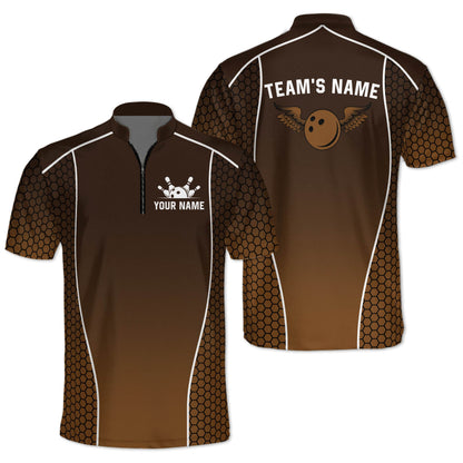 Custom Team Blue Bowling Jerseys Shirt For Men, Custom Bowling Team Shirts BM0303
