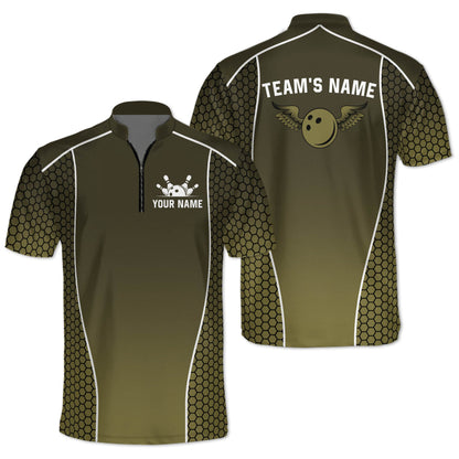 Custom Team Blue Bowling Jerseys Shirt For Men, Custom Bowling Team Shirts BM0303