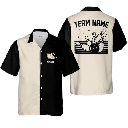 Custom Blue Retro Bowling Hawaiian Shirts For Men And Women, Custom Retro Bowling Team Shirts BZ0267