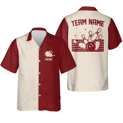 Custom Blue Retro Bowling Hawaiian Shirts For Men And Women, Custom Retro Bowling Team Shirts BZ0267