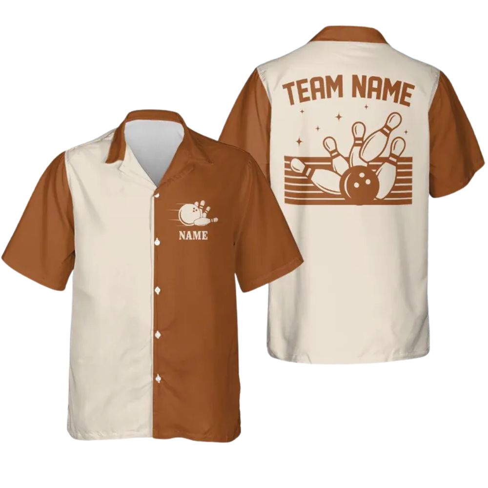 Custom Blue Retro Bowling Hawaiian Shirts For Men And Women, Custom Retro Bowling Team Shirts BZ0267