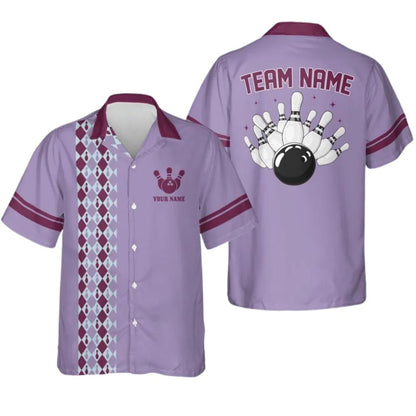 Custom Teal Retro Bowling Hawaiian Shirts Men Women, Custom Retro Bowling Team Shirts BZ0269