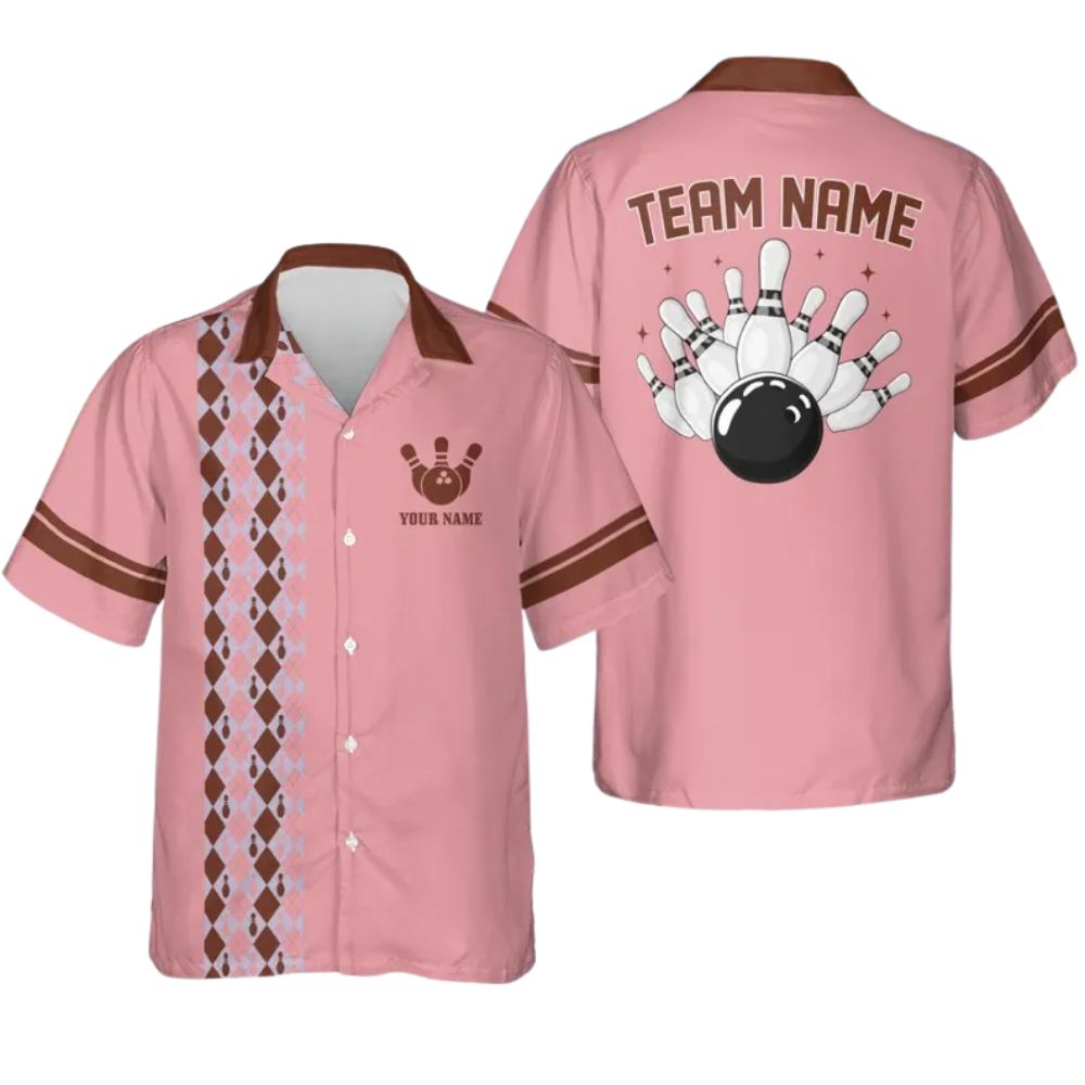 Custom Teal Retro Bowling Hawaiian Shirts Men Women, Custom Retro Bowling Team Shirts BZ0269