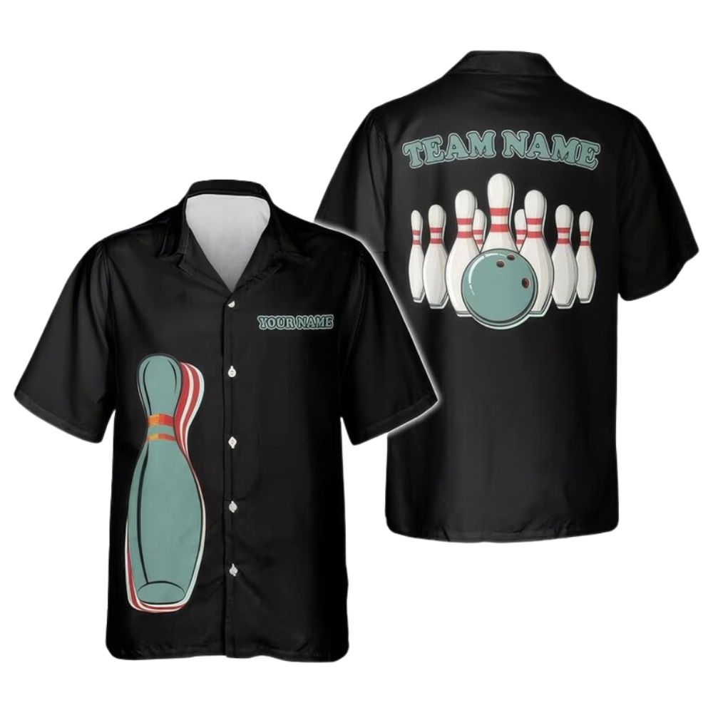 Custom Red Black Hawaiian Bowling Team Shirts For Men and Women, Custom Bowling Shirts BZ0271