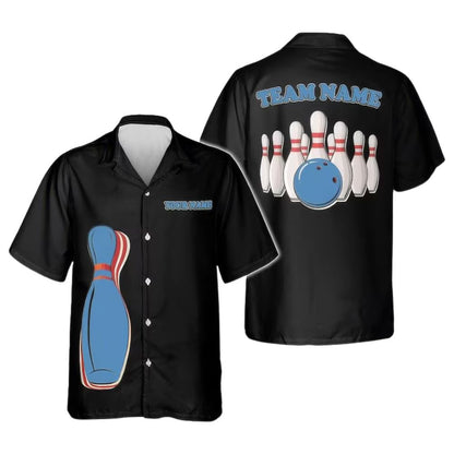 Custom Red Black Hawaiian Bowling Team Shirts For Men and Women, Custom Bowling Shirts BZ0271