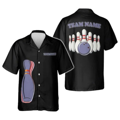 Custom Red Black Hawaiian Bowling Team Shirts For Men and Women, Custom Bowling Shirts BZ0271