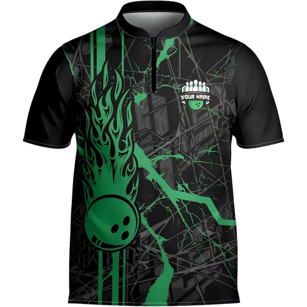 Custom Team Red And Black Bowling Jerseys Men, Custom Bowling Jersey With Name BZ0273