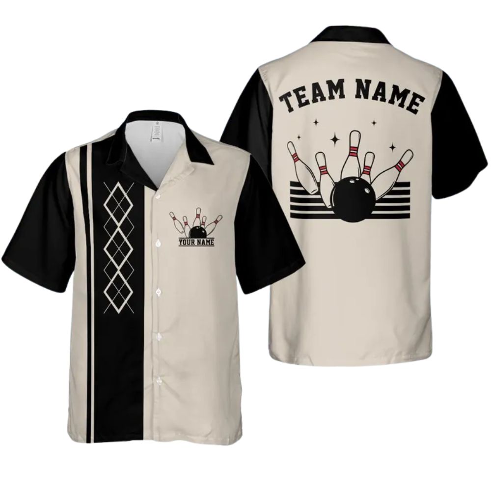 Custom Vintage Hawaiian Bowling Team Shirts Mens, Custom Vintage Bowling Shirts BZ0274