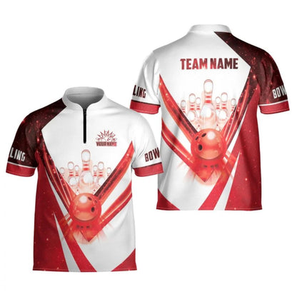 Custom Mens Blue And White Bowling Team Jerseys, Custom Bowling Team Shirts BZ0275