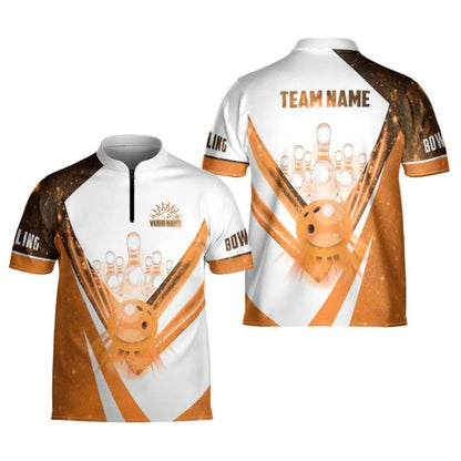 Custom Mens Blue And White Bowling Team Jerseys, Custom Bowling Team Shirts BZ0275