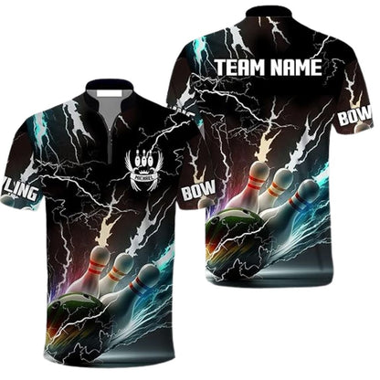 Custom Team Thunder Bowling Jerseys Shirt For Men, Custom Thunder Bowling Shirt BZ0298