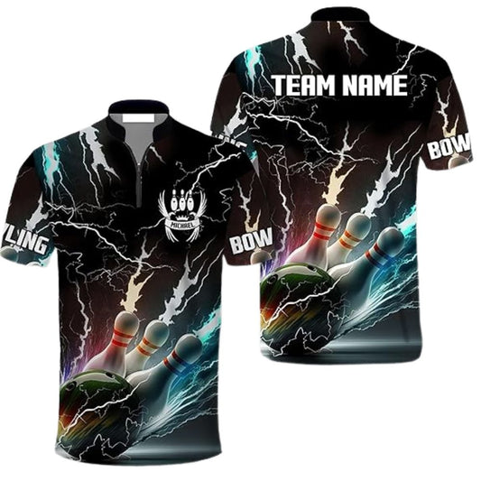 Custom Team Thunder Bowling Jerseys Shirt For Men, Custom Thunder Bowling Shirt BZ0298