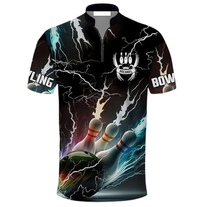 Custom Team Thunder Bowling Jerseys Shirt For Men, Custom Thunder Bowling Shirt BZ0298
