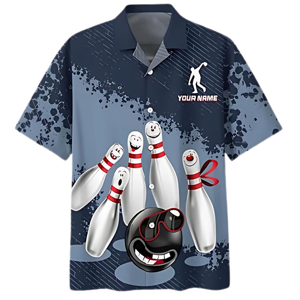 Custom Funny Hawaiian Bowling Team Shirts For Men, Custom Funny Bowling Shirts BZ0307