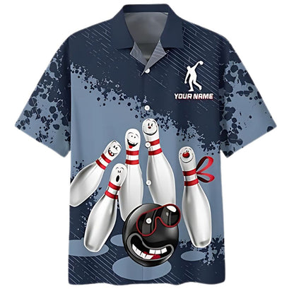 Custom Funny Hawaiian Bowling Team Shirts For Men, Custom Funny Bowling Shirts BZ0307