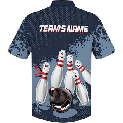 Custom Funny Hawaiian Bowling Team Shirts For Men, Custom Funny Bowling Shirts BZ0307