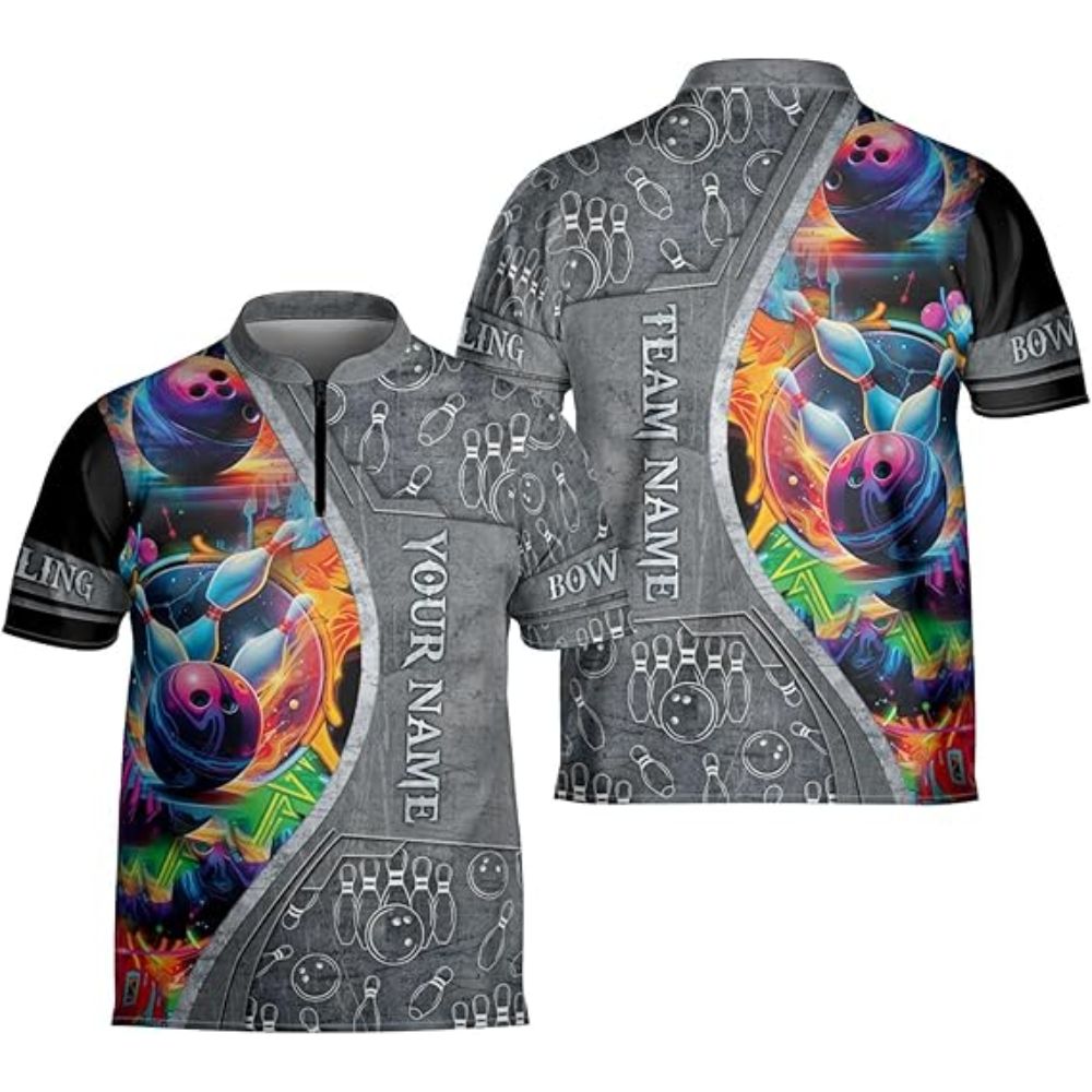 Custom Team Colorful Bowling Jerseys Shirts Men, Custom Bowling Team Shirts BZ0311