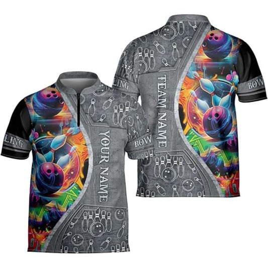 Custom Team Colorful Bowling Jerseys Shirts Men, Custom Bowling Team Shirts BZ0311