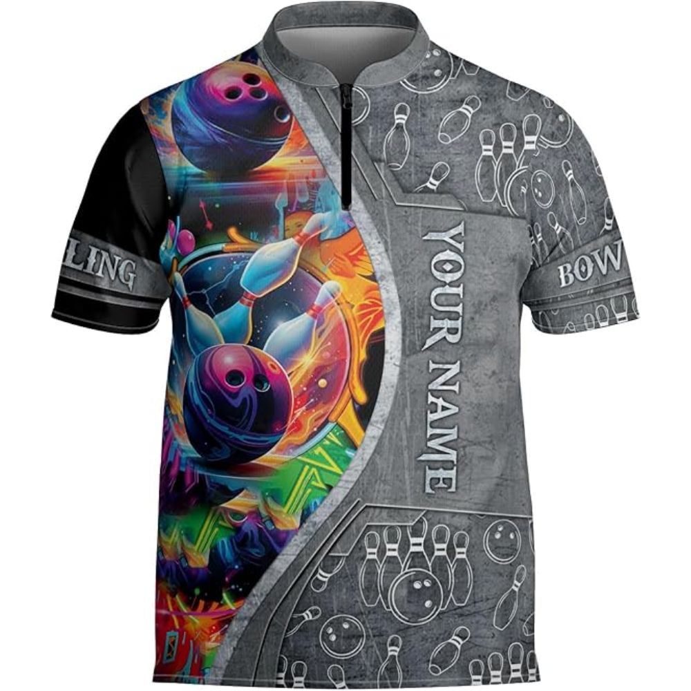 Custom Team Colorful Bowling Jerseys Shirts Men, Custom Bowling Team Shirts BZ0311