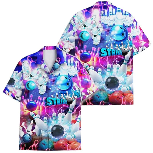 Neon Strike Bowling Hawaiian Shirts For Men and Women, Neon Bowling Shirts BZ0315