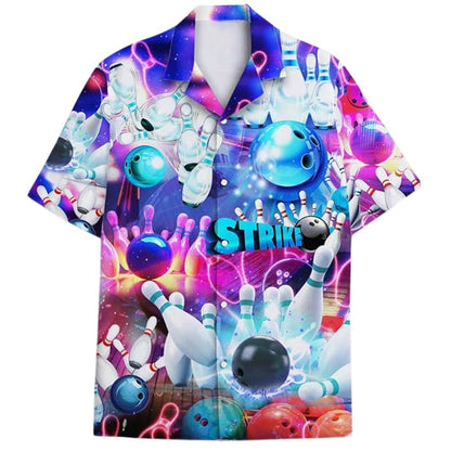Neon Strike Bowling Hawaiian Shirts For Men and Women, Neon Bowling Shirts BZ0315