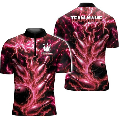 Custom Blue Thunder Bowling Team Jerseys Shirt Men, Custom Thunder Bowling Shirt BZ0316