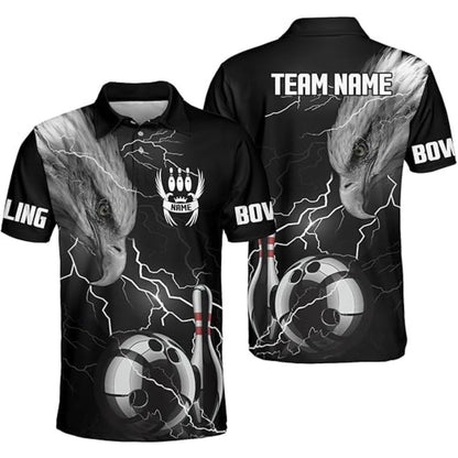 Custom Eagles Bowling Polo Shirt For Men, Custom Eagles Bowling Team Shirts BZ0317