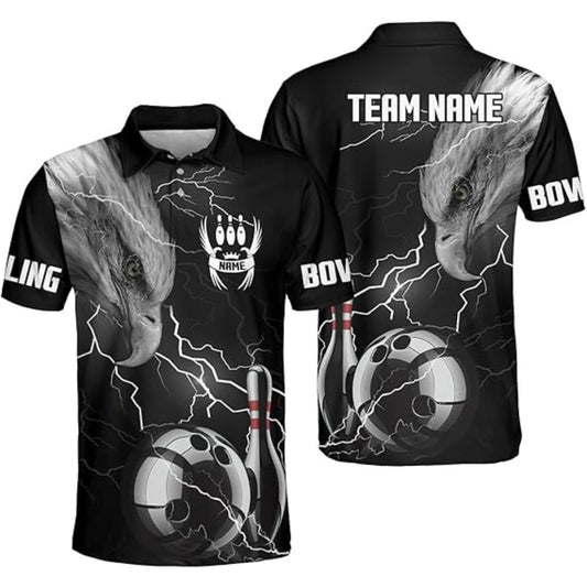Custom Eagles Bowling Polo Shirt For Men, Custom Eagles Bowling Team Shirts BZ0317
