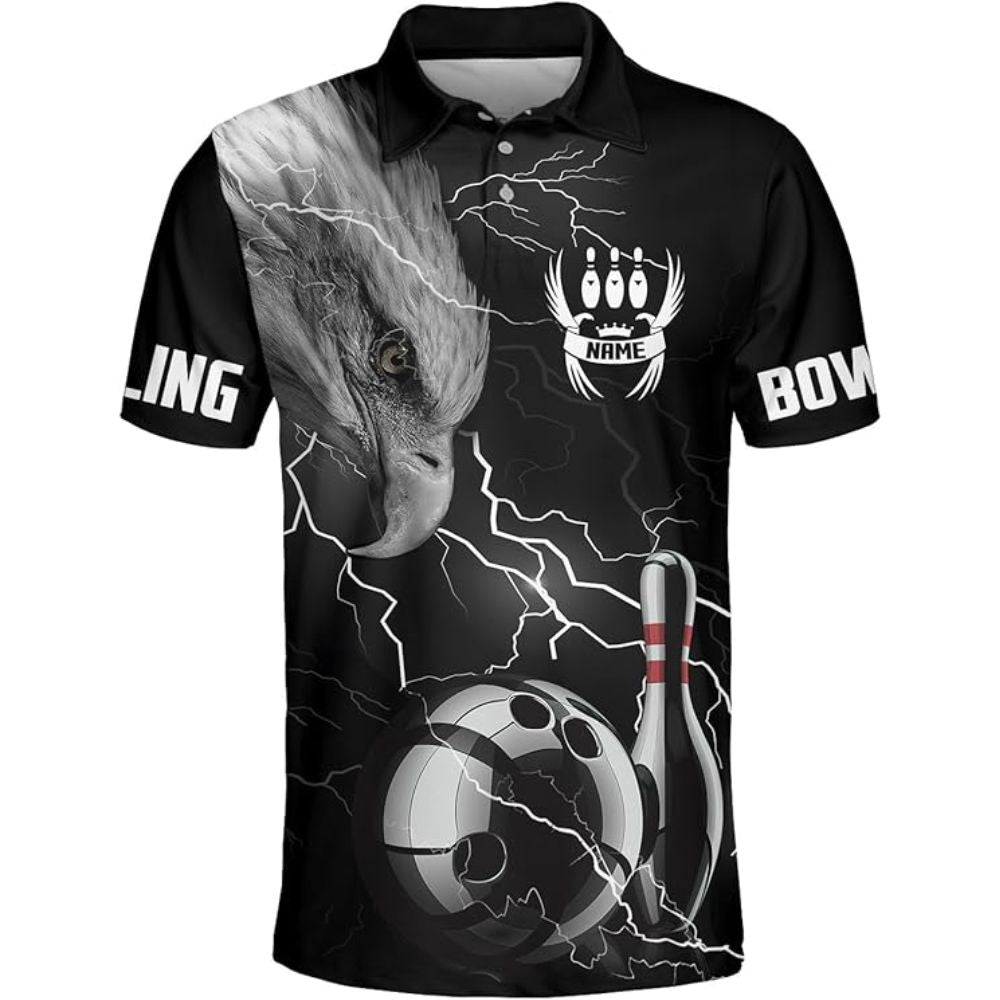 Custom Eagles Bowling Polo Shirt For Men, Custom Eagles Bowling Team Shirts BZ0317